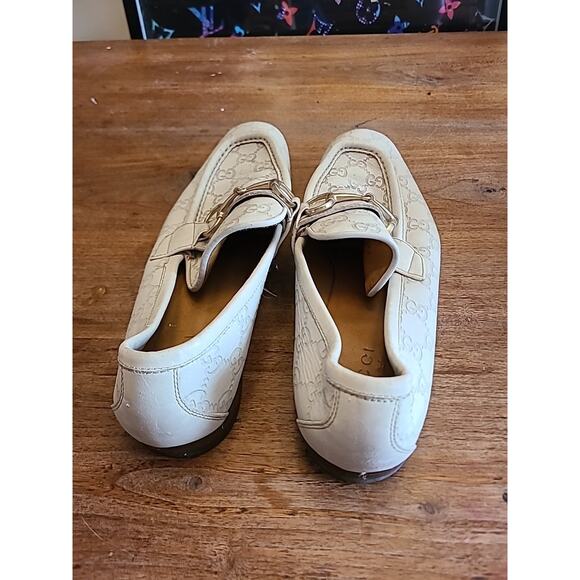 GUCCI TOM FORD GG MEN\'S SUPER RARE FIND WHITE LOAFERS SHOE SIZE 9.5